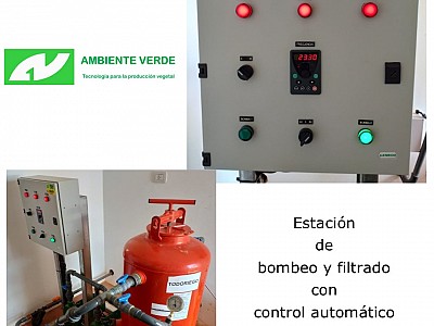 Estación de bombeo y filtrado con control automático de presión