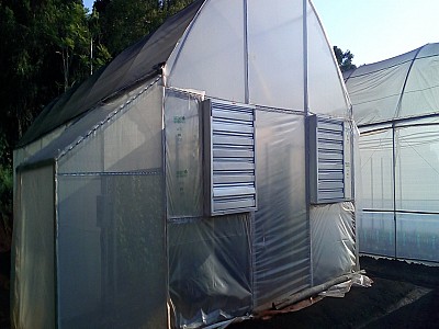 Invernáculo con climatización automática